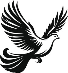 Obraz premium Vector silhouette of a dove