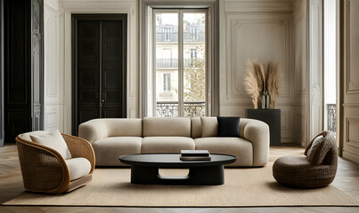 Modern Interior Scandinavian Apartment with Wooden Elements and Cozy Atmosphere 3D Illustration