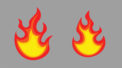 Flaming Fire Icon Illustration - Abstract Burning Flame Symbol