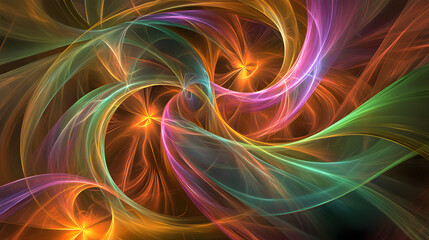 Abstract Colorful Swirls Dance Vividly
