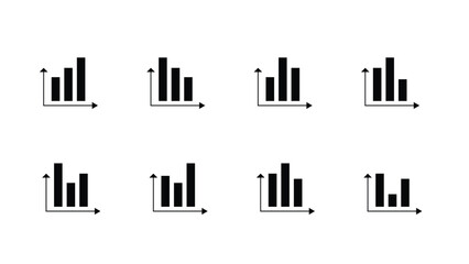 Set of Bar Chart Icons - Business and Data Analytics Symbols