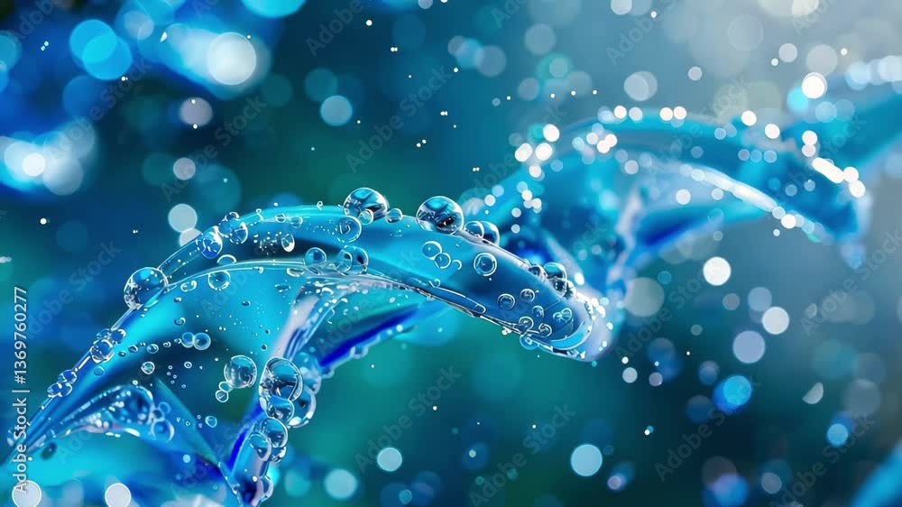 Poster a vibrant blue surface is adorned with glistening water droplets that dance in the light, creating a