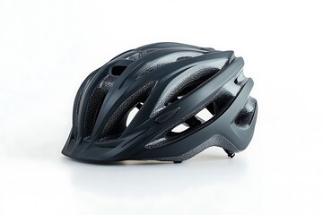 Fototapeta premium Isolated gray bicycle helmet for safety and protection during cycling activities on white