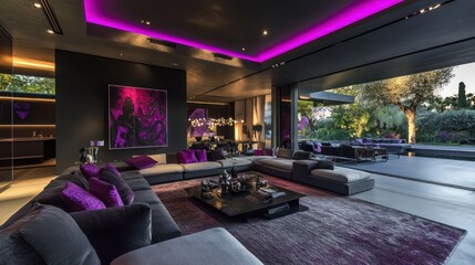 Luxurious Modern Living Room with Outdoor View