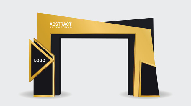 3D exhibition stand Gate entrance vector with for mock up event display, arch design