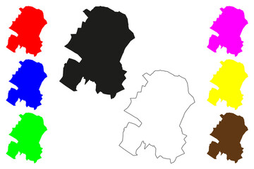 Chhatarpur city (Republic of India, State of Madhya Pradesh) map vector illustration, scribble sketch Chhatrasal map