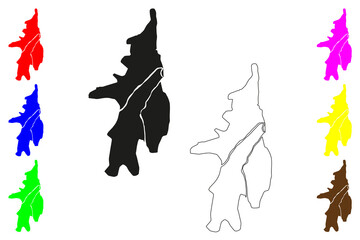 Chittorgarh city (Republic of India, State of Rajasthan) map vector illustration, scribble sketch Chitror or Chittor map