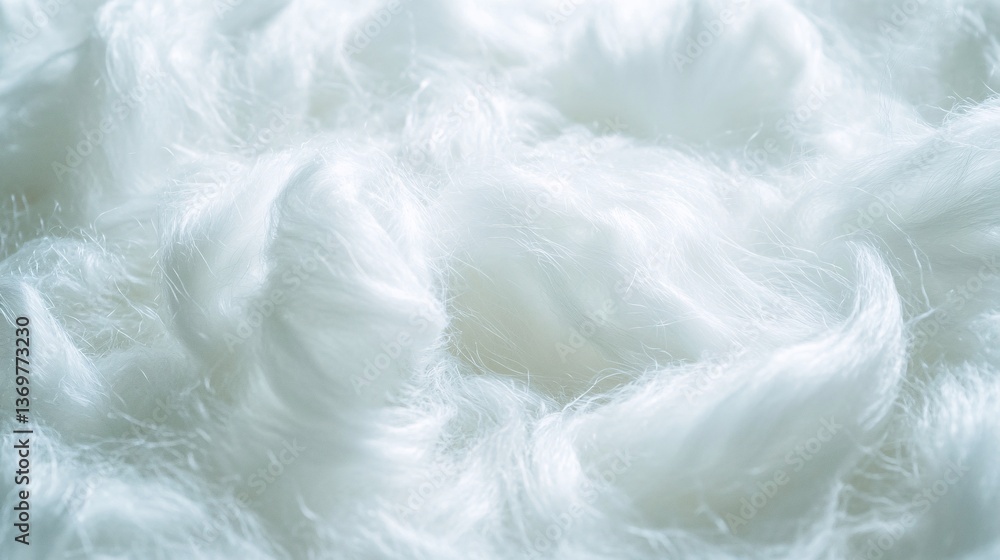 Poster fluffy white silk fiber creating soft and delicate texture