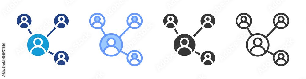 Poster channel partner icon set multiple style collection