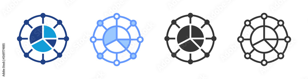 Poster Channel Segmentation icon set multiple style collection