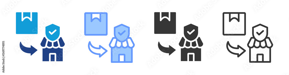Poster Exclusive Distribution icon set multiple style collection