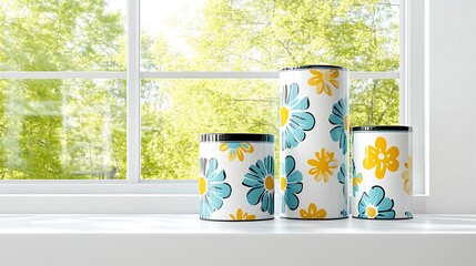 Eco-Friendly Cardboard Packaging Tube with Floral Pattern for Sustainable Storage Solutions