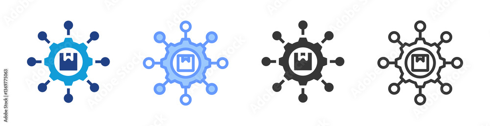 Poster Channel Integration icon set multiple style collection