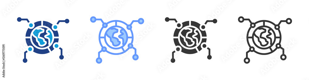 Poster Geographical Distribution icon set multiple style collection