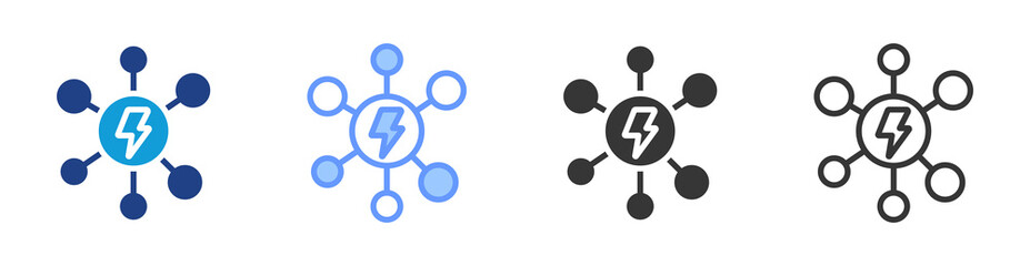 Channel Conflict icon set multiple style collection