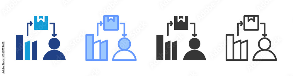 Poster Direct To Consumer icon set multiple style collection