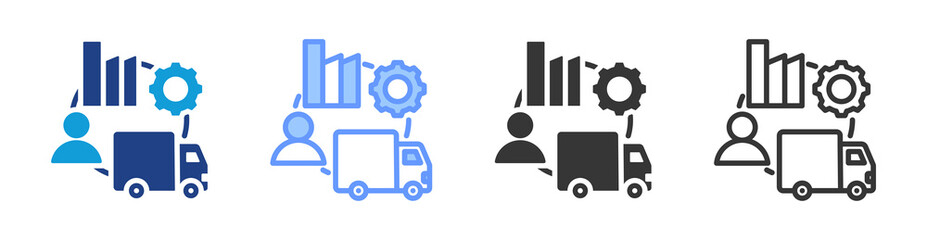 Supply Chain Management icon set multiple style collection