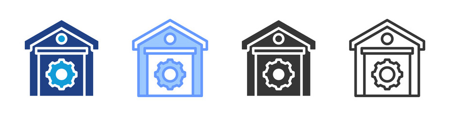 Warehouse Management icon set multiple style collection