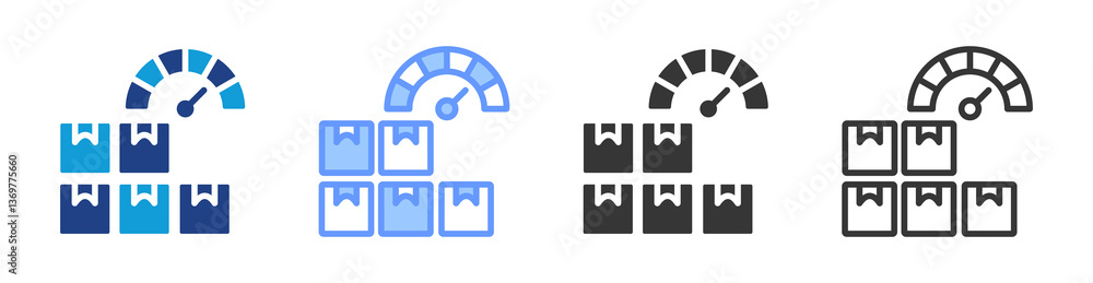 Poster Logistics Performance icon set multiple style collection
