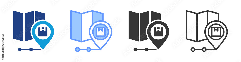 Poster Tracking And Tracing icon set multiple style collection