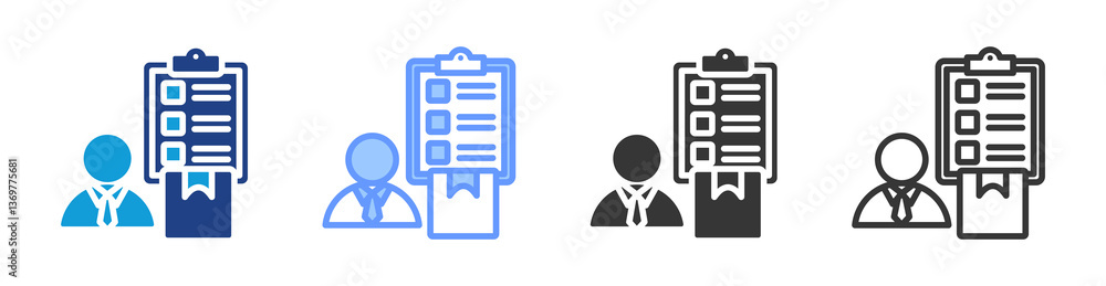 Poster Vendor Management icon set multiple style collection