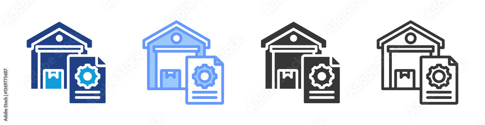 Poster Stock Control icon set multiple style collection