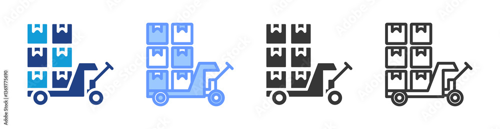 Poster Material Handling icon set multiple style collection
