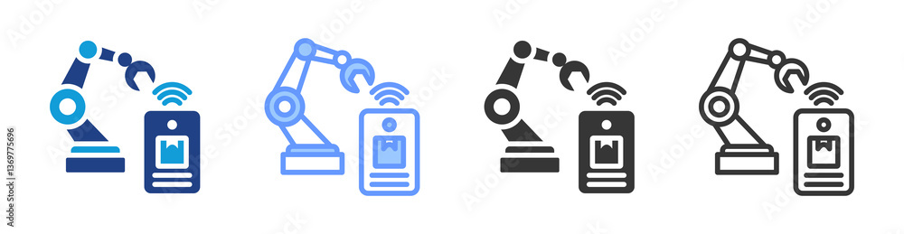 Poster logistics technology icon set multiple style collection