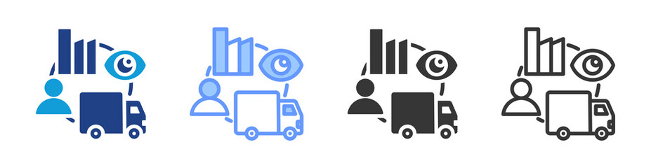 Supply Chain Visibility icon set multiple style collection