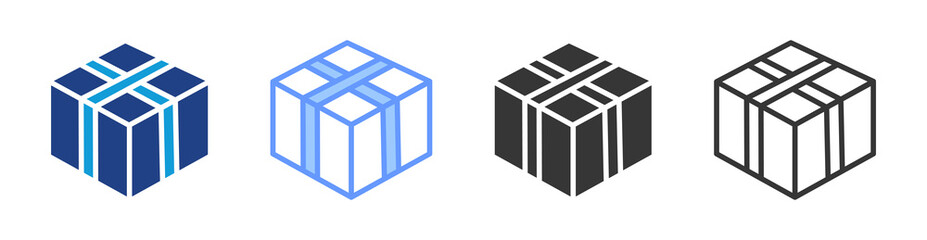 Product Packaging icon set multiple style collection