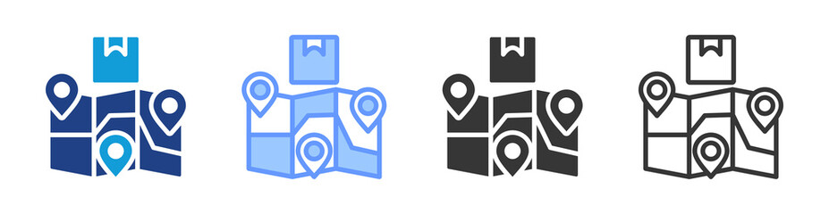 Shipping Coordination icon set multiple style collection