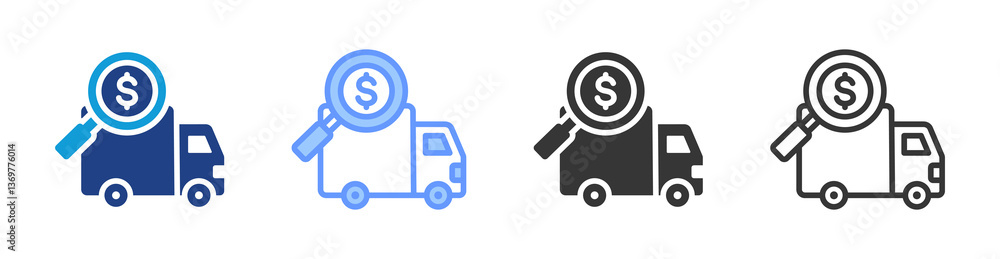 Poster Logistics Cost Analysis icon set multiple style collection