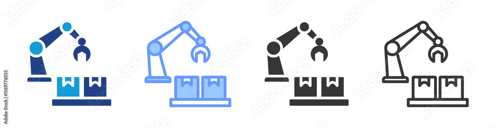 Poster Logistics Automation icon set multiple style collection