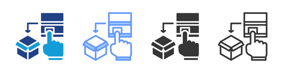 Pick And Pack icon set multiple style collection