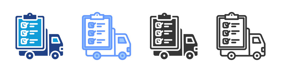 Distribution Planning icon set multiple style collection