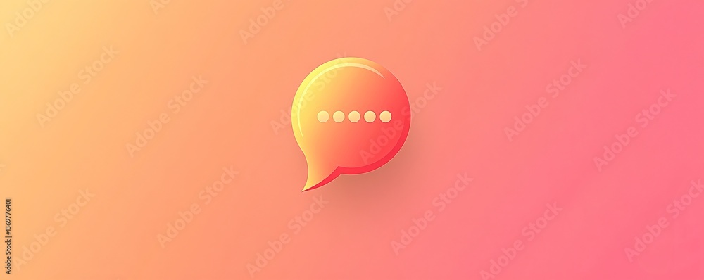 Poster Speech bubble is loading on gradient background