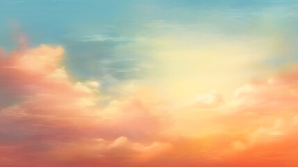 Obraz premium Pastel Sky Cloudscape Painted Sunrise Hues