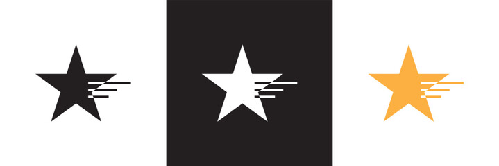 Obraz premium Star Line Icon. Vector illustration. isolated on white and black background. EPS 10