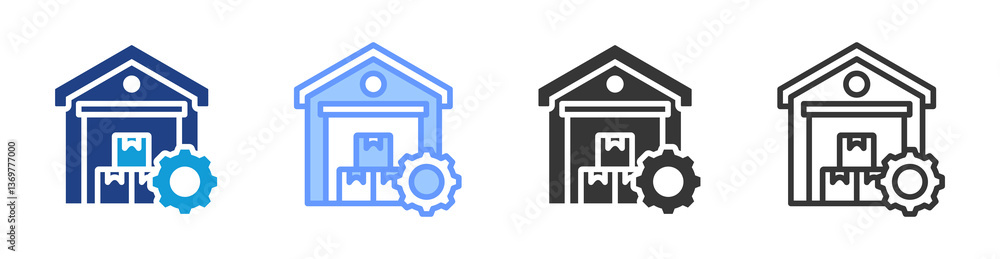 Poster Inventory Management icon set multiple style collection