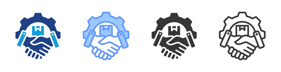 Supplier Relationship Management icon set multiple style collection