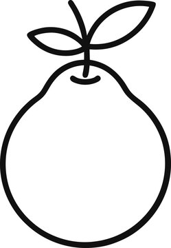 recommend clip art: vector illustration of a guava outline icon.