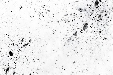 Obraz premium Abstract black ink splatter on white background for artistic design and creative projects