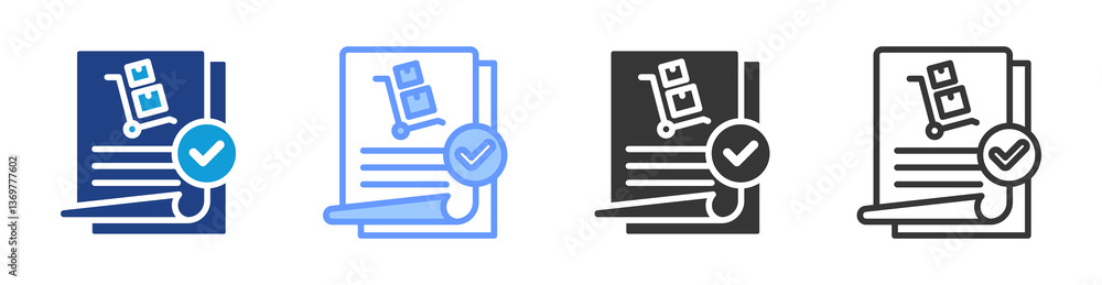 Poster Procurement Documentation icon set multiple style collection