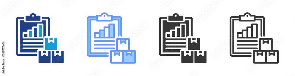 Poster Procurement Reporting icon set multiple style collection