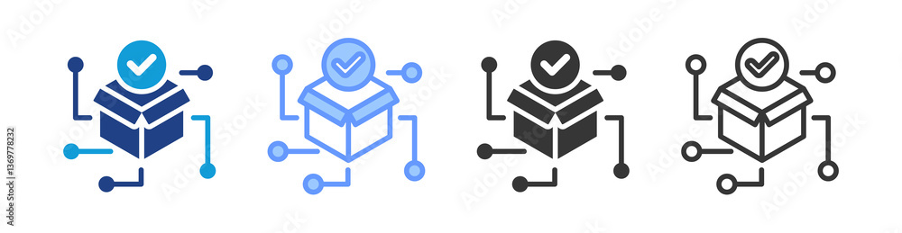 Poster Project Delivery icon set multiple style collection
