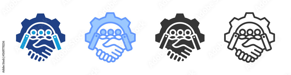 Poster Client Management icon set multiple style collection