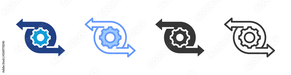 Aufkleber Change Management icon set multiple style collection