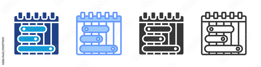Poster Schedule Variance icon set multiple style collection