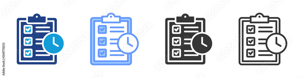 Poster Task Tracking icon set multiple style collection