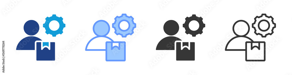 Poster Vendor Management icon set multiple style collection